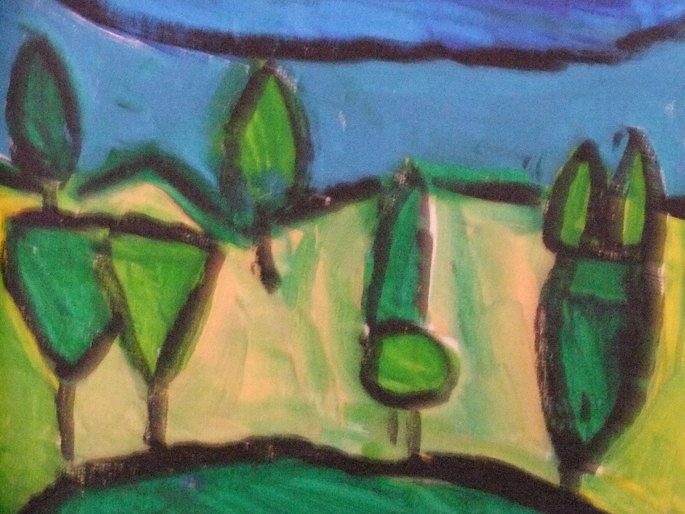 Anya Sander - Hommage: Klee, kleine grüne Landschaft